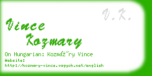 vince kozmary business card